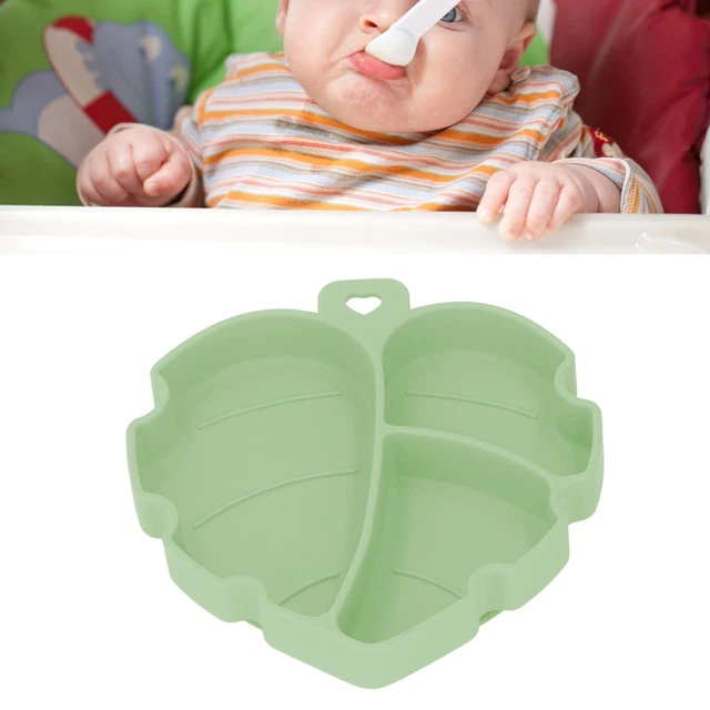 Plato de succión para bebé (verde claro) grado alimenticio hábitos de desarrollo