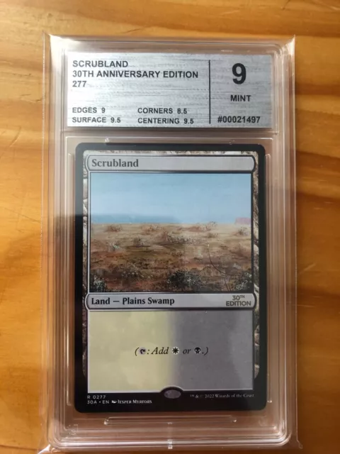 Mtg 30th Anniversary Edition Scrubland Graded 9 NM