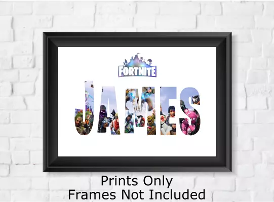 Personalised Fortnite Name Print Children's Room Wall Art Poster Christmas Gift