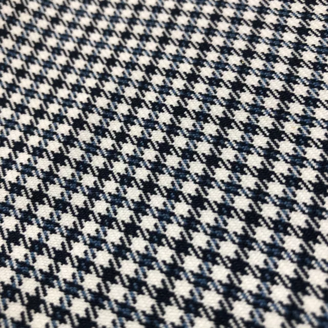 Vintage Knit Fabric 1970's Two Tone Blue and White Checked 2 yards x 60”