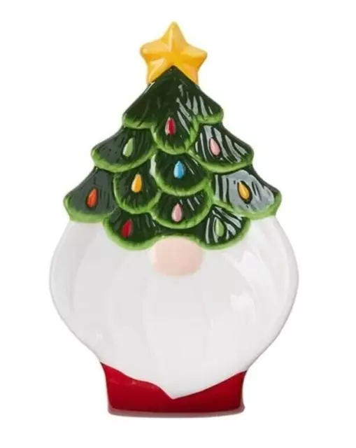 GNOME SPOON REST Holiday Retro Festive Christmas Tree Hat and Star ...