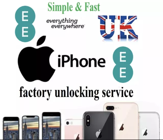 EE UK Unlocking Service Unlock Apple iPhone 13 12 11 XS X XR SE 8 8 Plus 7 6s 6