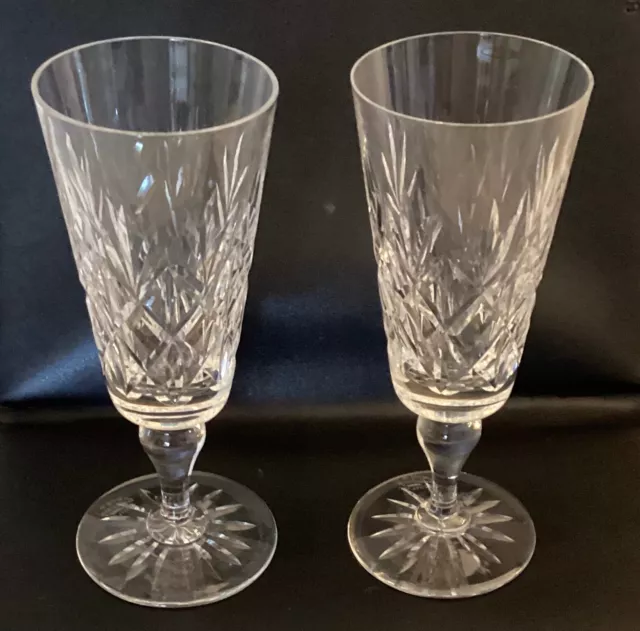 Edinburgh Crystal - Champagne Flute Glass - Glenshee - Pair Of Glasses