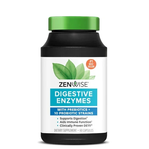Zenwise Advanced Digestive Enzymes Probiotics Prebiotics 60 ct Ex 8/24 New
