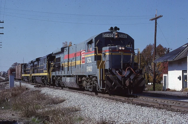 ORIGINAL '80 RAILROAD SLIDE SCL SEABOARD COAST LINE 5140 Tucker GEORGIA GE B23-7