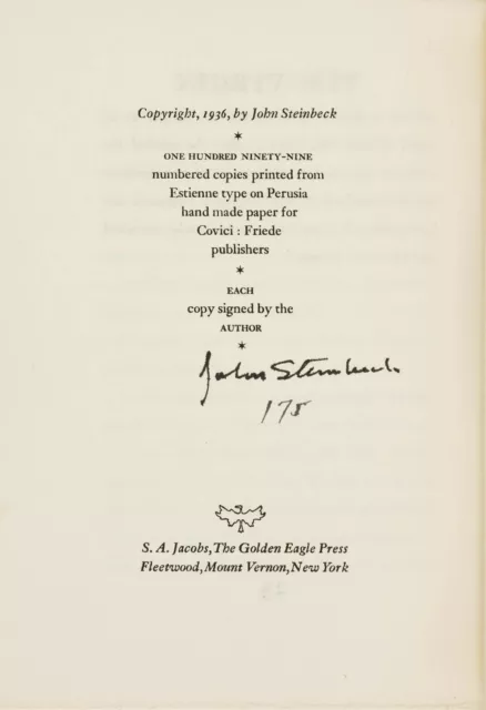 JOHN STEINBECK Signed Letter - Author / Writer / Literature - reprint