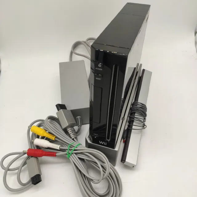 Nintendo Wii RVL-001 EUR Schwarz Weiß Konsole Kabel Abwärtskompatibel I GETESTET