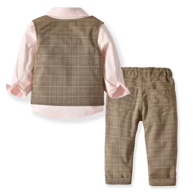 Baby/Junge/4 TEILIGER Westenanzug Kinderanzug Smart Outfit Set 2