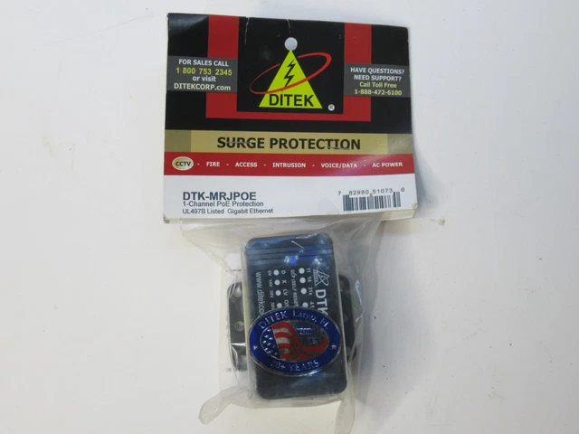 (NEW) DITEK DTK-MRJPOE DTK-MRJP0E 1-Channel PoE Surge Protection