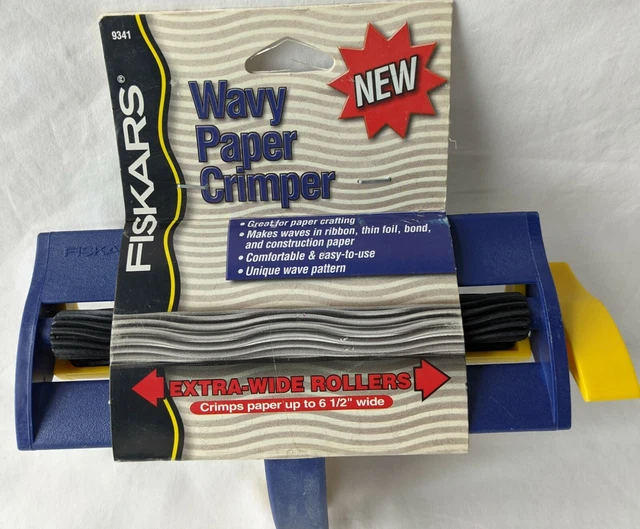 Fiskars Wavy Paper Crimper Tool Extra Wide Rollers 9341 Paper Scrapbooking NEW