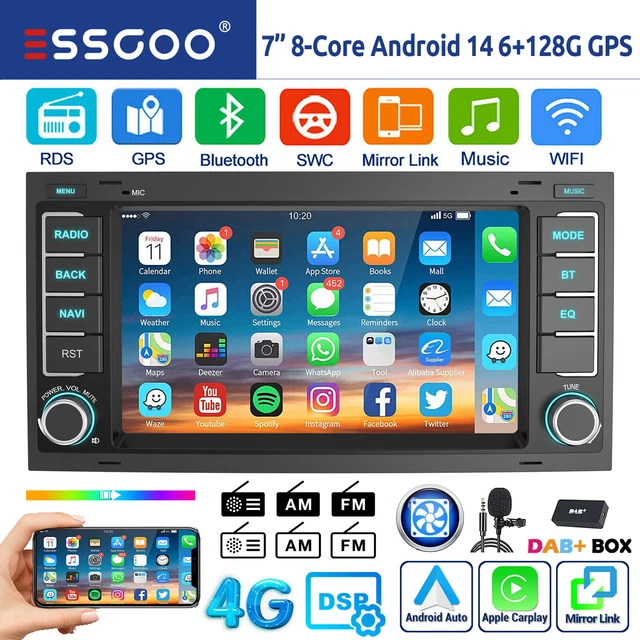 DAB+ Für VW T5 Multivan Transporter AM 4G Android14 Autoradio