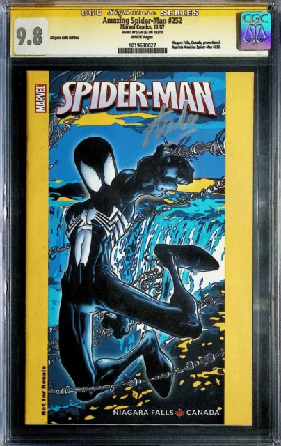 🔥Amazing Spider-Man #252 CGC 9.8 Signed🔥STAN LEE Niagara Falls Variant 1sr App