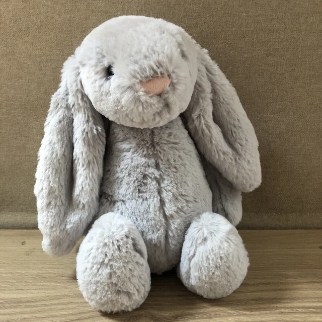 JELLYCAT GREY BASHFUL Bunny, 11” Rabbit Plushie Soft Toy, Excellent