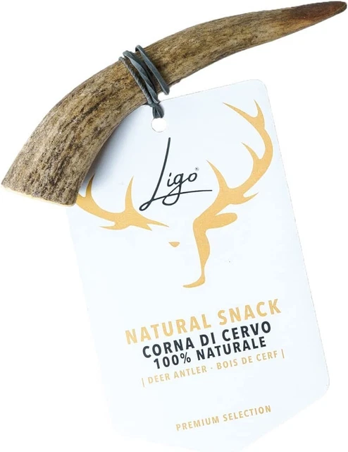 Corno di Cervo per Cani da Masticare 45gr Snack 100% Naturale per Salute Dentale