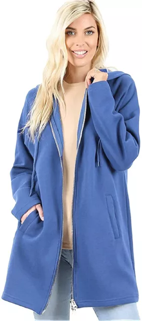 MixMatchy Women's Casual Oversized Loose Fit Long Sleeve Zip Up Pullover Hoodie