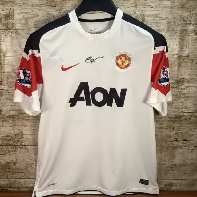Signed Jonny Evans Manchester United Utd 2010/11 Away Shirt -  Northern Ireland