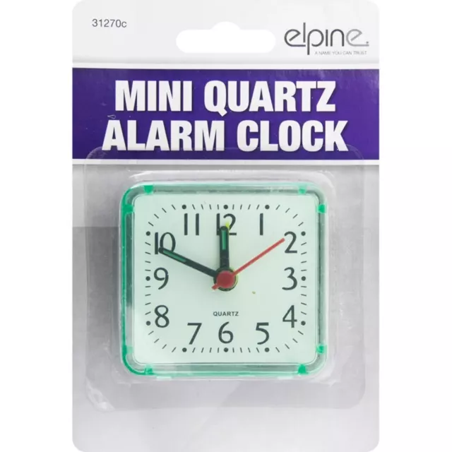 Mini Quartz Alarm Clock Clear Case Standalone Desktop Portable Travel Gift
