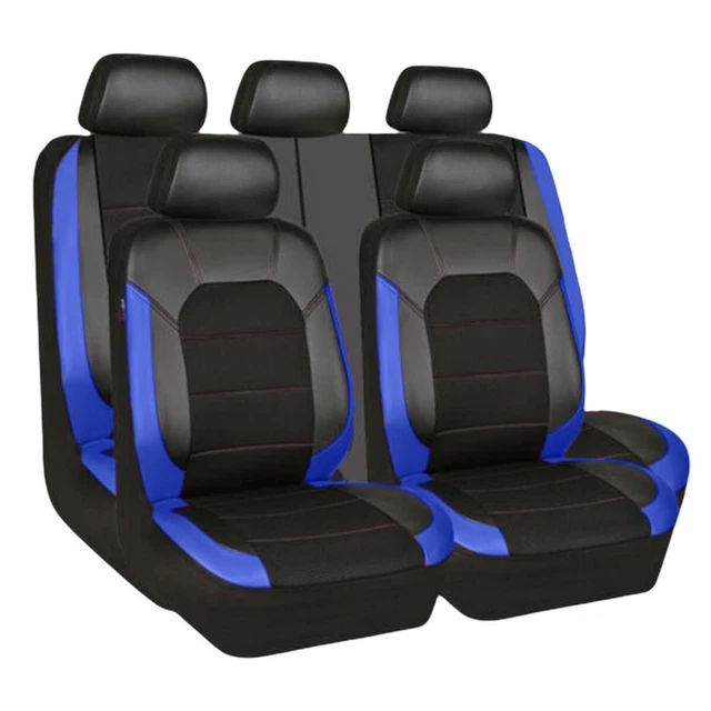 Full Set 5-seats Car SUV Seat Covers Protectors Splicing PU Leather Waterproof