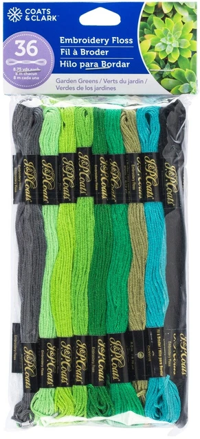 Abrigos y Clark 6 hilos bordado hilo paquete de valor 36/paquete-verde jardín -C11V002