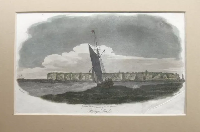 HELGOLAND. Seltene kolorierte orig. Aquatinta-Radierung von 1808