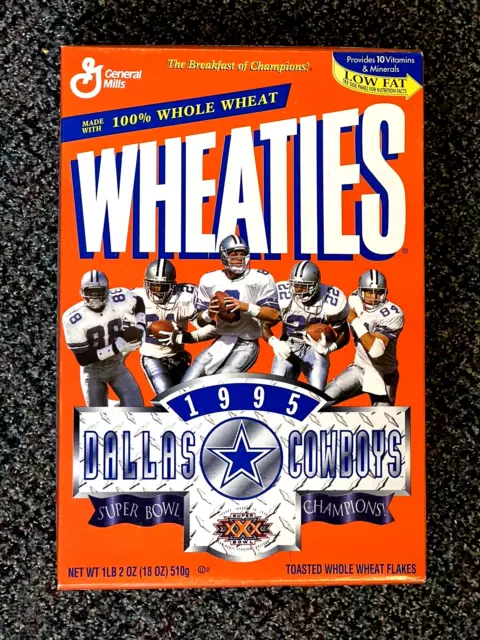 Wheaties Cereal 1995 Dallas Cowboys UNOPENED Box