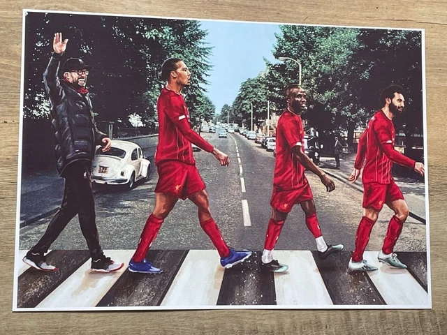 Poster Liverpool Football Club Fc Lfc - Abbey Road Klopp, Van Dijk, Mane, Salah!