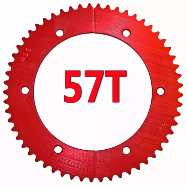 57T (tooth) #35 Chain Split Sprocket Racing Go-Kart Fun Cart Barstool Gear RLV