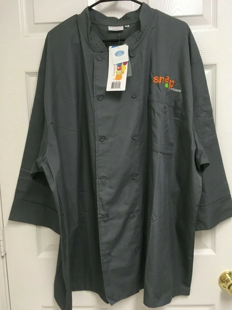 SNAP KITCHEN Men Gray Employee Morocco Chef Coat 3XL Chef Works NEW TAG