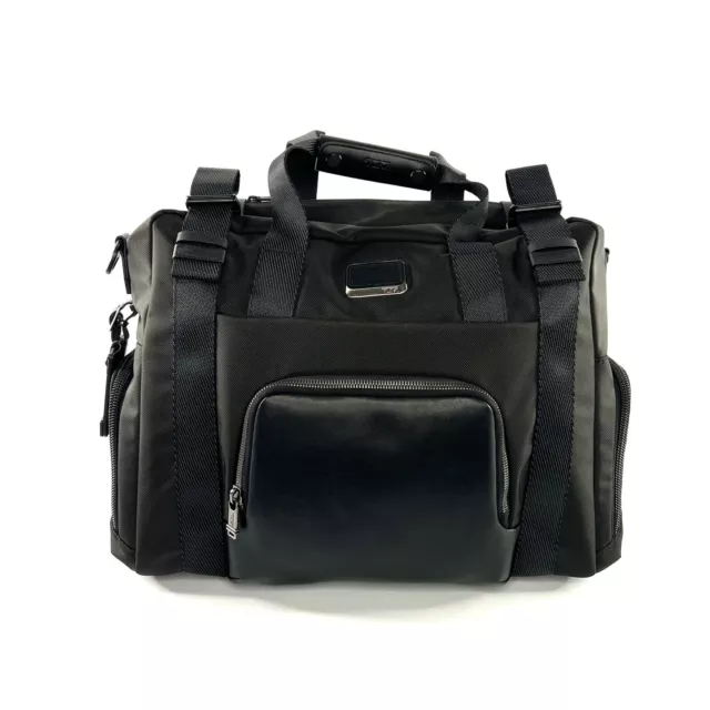 TUMI Buckley Duffel Bag Black Ballistic Nylon Carry-On with Black Leather Trim