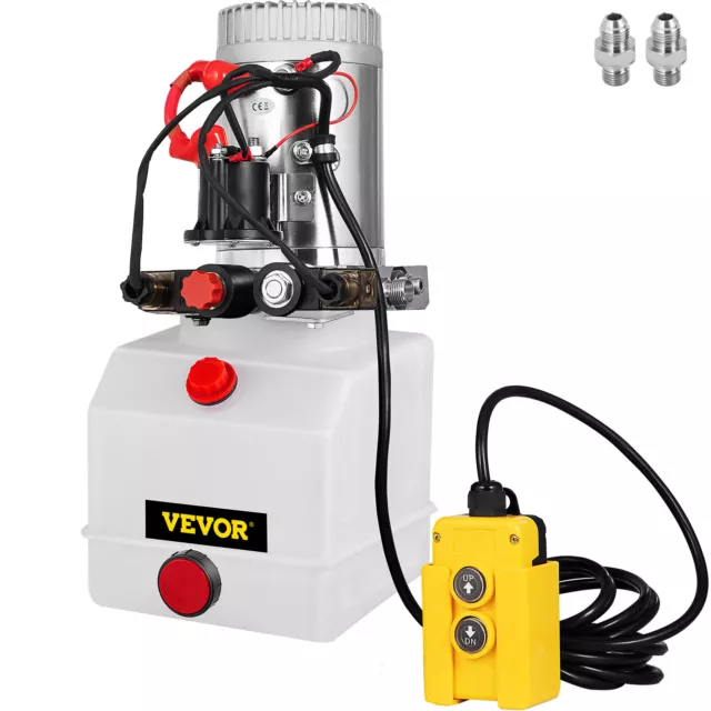 VEVOR 3 Quart 12V KTI Double Acting Hydraulic Pump with Manual Override