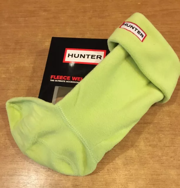 Hunter Kids Fleece Wellingtons Welly Wellie Socks LIME GREEN EU28-30 UK 10-12