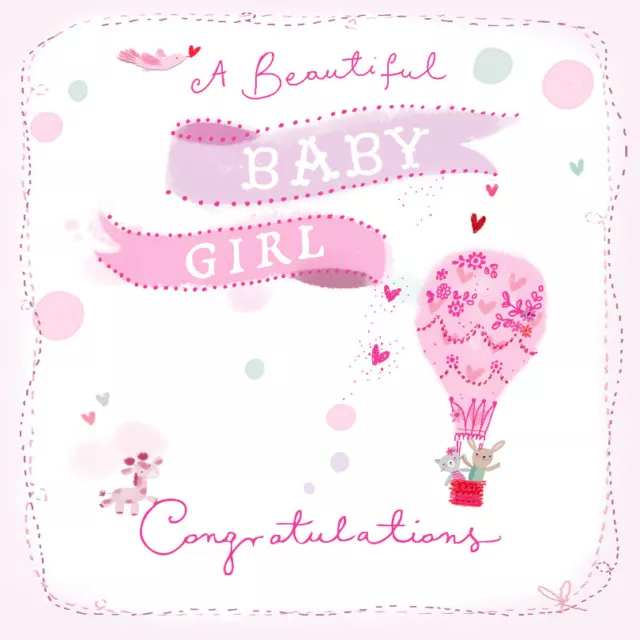 Charity Greetings Card - New Baby - A Beautiful Baby Girl