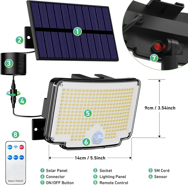 kolpop 2Pcs Faretto Led da Esterno Solare, 3 Modalità IP67 Impermeabile Luci Solari da Giardino, 800lm 6000K Faretti Solare per Cortile, Patio, Vialetto, Alberi, Piscina (Bianco Freddo