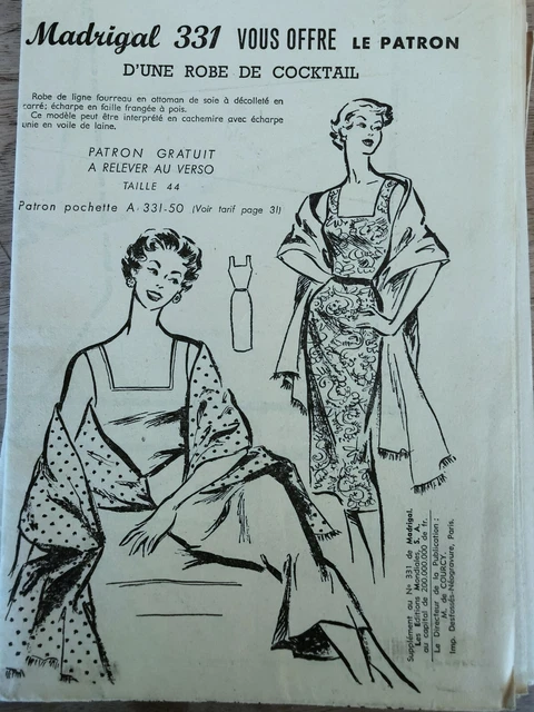 Patron De Robe MODES ET TRAVAUX N°1753 - Tailles 40, 44, 48 - Patron Non Découpé Vintage
