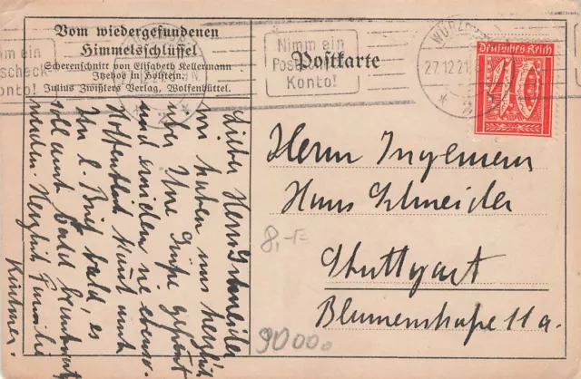723854) DR Karte mit Perfin / Firmenlochung aus Würzburg