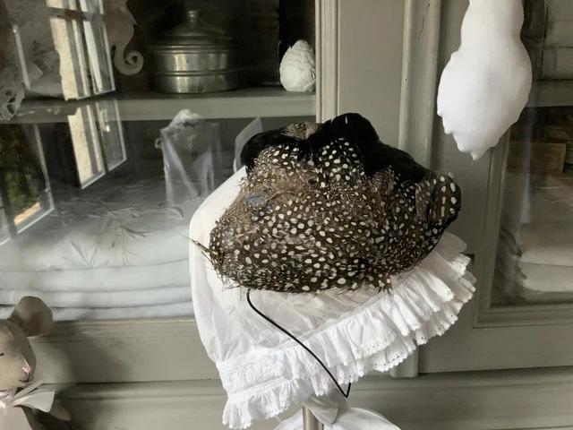 Chapeau De Deuil Vintage - Style Bibi Avec Voile - Taille Unique - Noir - Occasion Rare