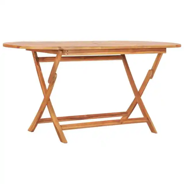 Solid Teak Wood Folding Garden Table Outdoor Foldable Wooden vidaXL