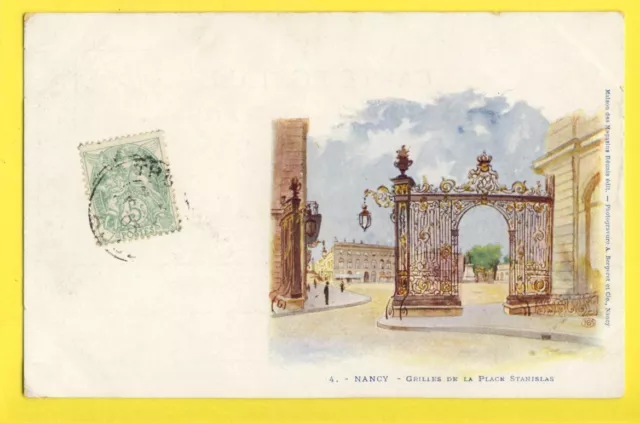 cpa photogravure A. Bergeret et Cie NANCY grids de la place STANISLAS
