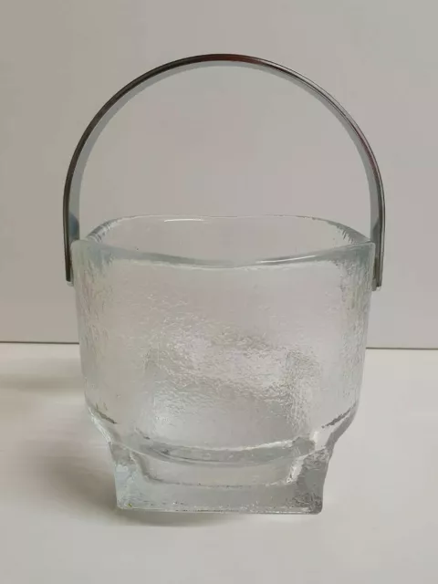 🔶️Danish Modern Retro Art Glass Ice Bucket Mcm Kosta Pukeburg Orrefors Scando