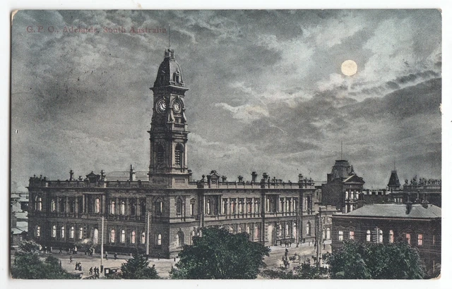 Adelaide Post Office GPO Old POSTCARD South Australia sent 1907