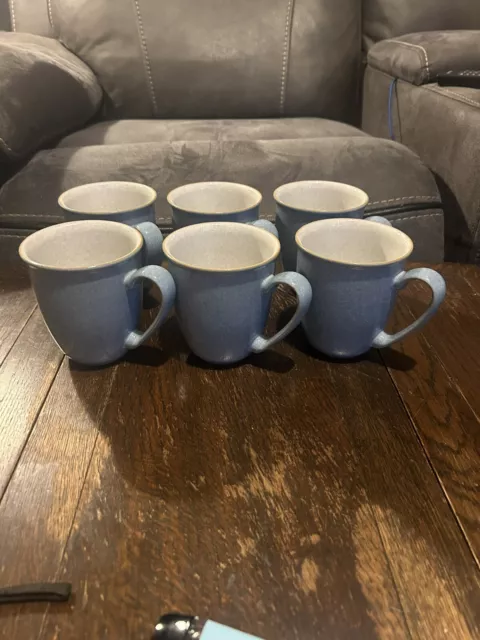 Denby Elements Blue Mugs Set Of Six