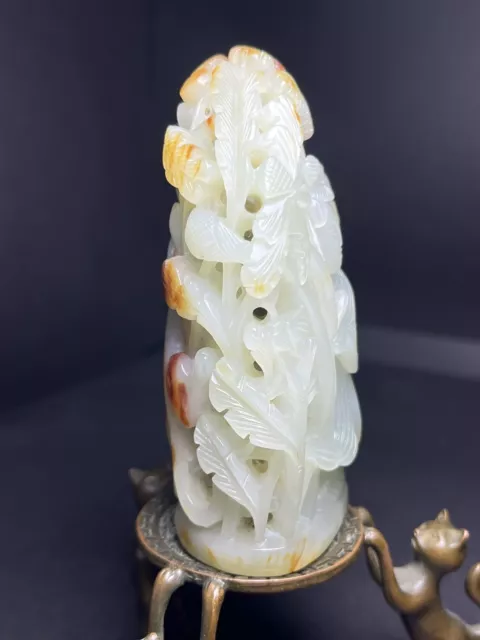 Chinese Exquisite Handmade Figure carving Hetian Jade Statue 3
