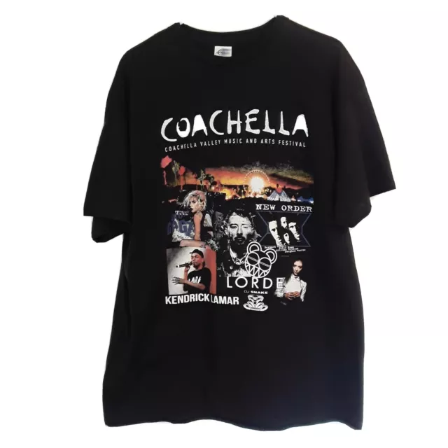 RARE! Coachella Festival 2017 Lineup Concert T Shirt L  Kendrick Lamar Gaga EDM
