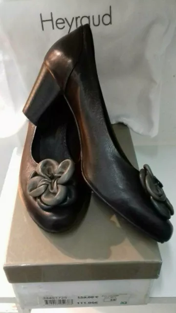 chaussure femme escarpins noire dela marque Heyraud pointure 38 en cuir