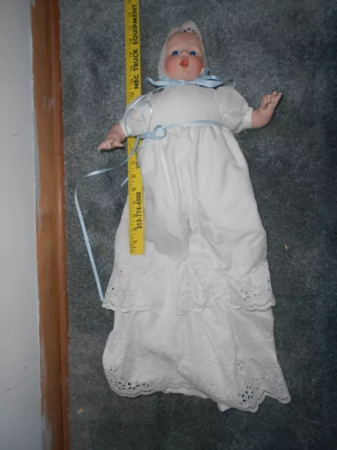 Porcelain Hand Made Baby Doll in Christening Dress