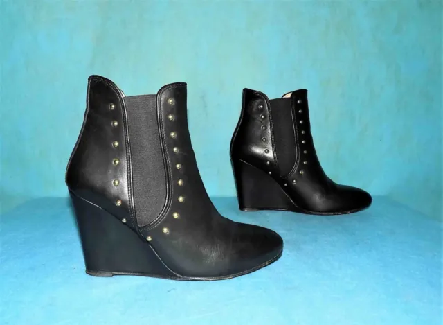 bottines boots compensées PABLO GERARD DAREL en cuir noir p 40  fr