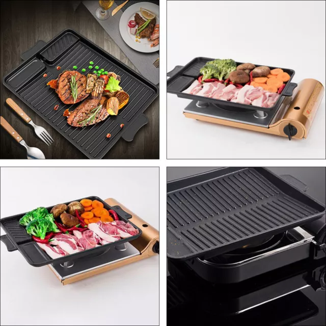 Barbecue Plate Rectangular Grill Non- Stick Pan Commercial Griddle Bakeware 2