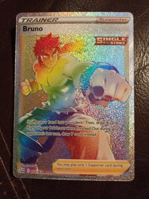 bruno pokemon card rainbow rare Brawly Hyper - 212/198 - Chilling Reign Battle Styles Singles Bruno 172/163 Carta Pokmon Original