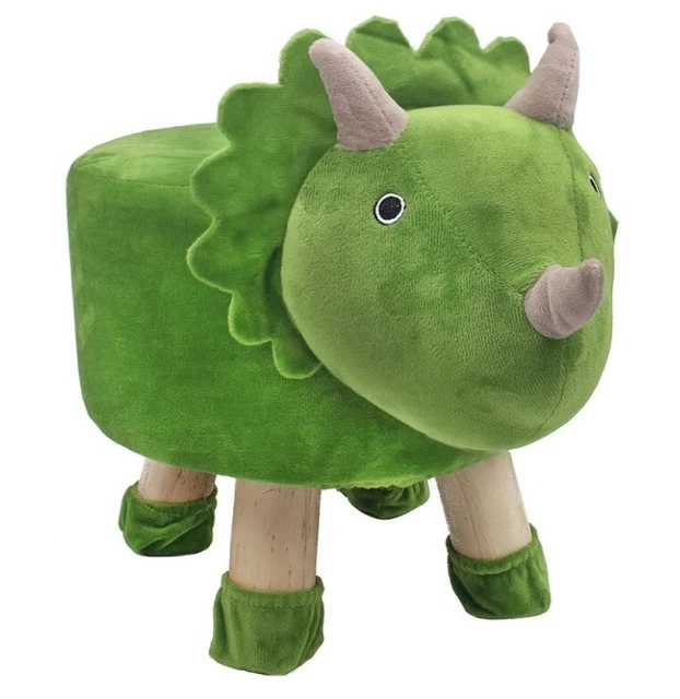 DINOSAUR GREEN PADDED Stool Soft Animal Shape Child Kids Girl Seat Foot