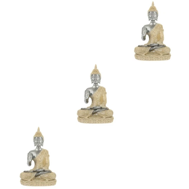 Set 3 Aquarium Resin Craft Fish Tank Hideout Desktop Decor Buddha Statue